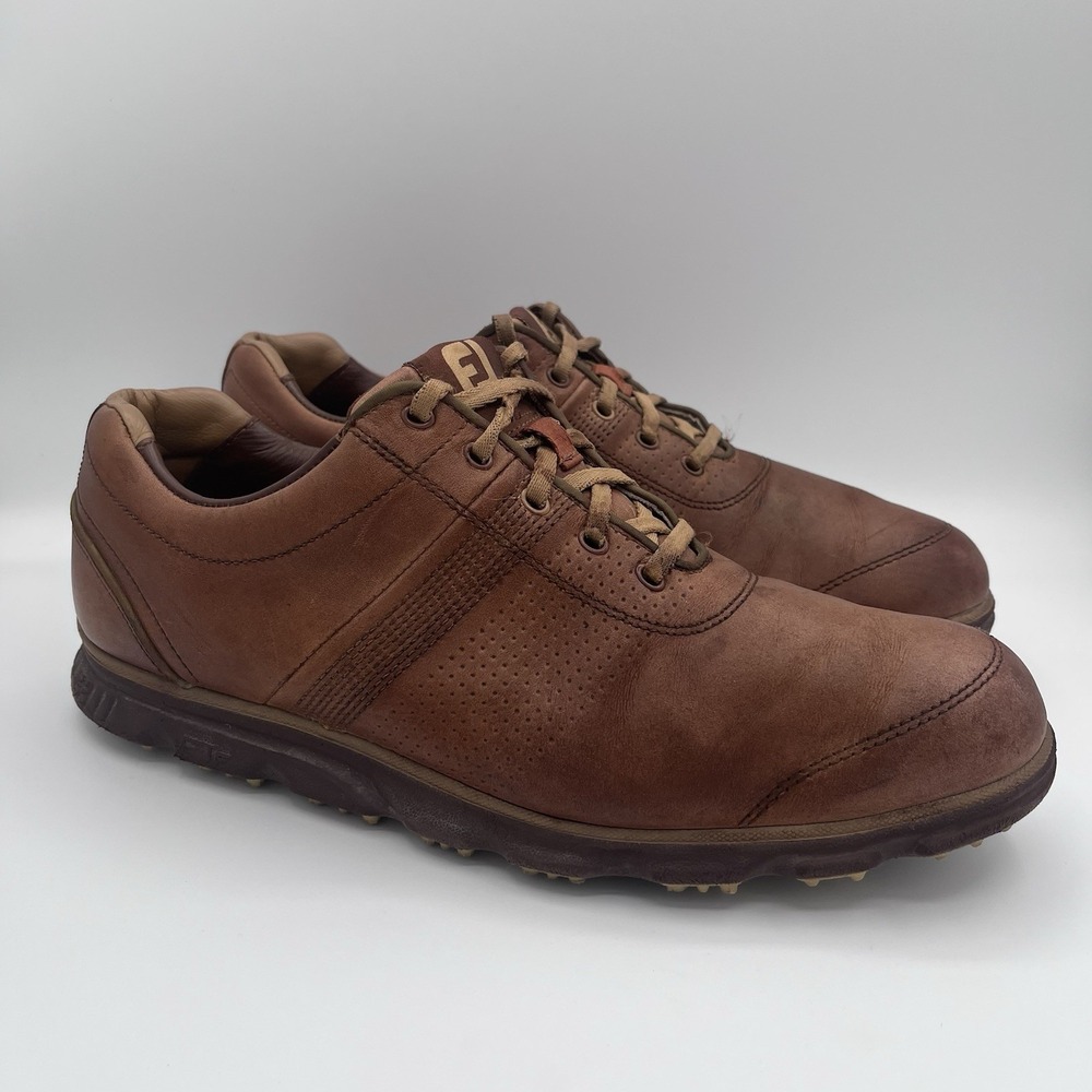 FootJoy Casual‎ Brown Leather Golf Shoes Men's Size 11.5M Spikeless Comfort